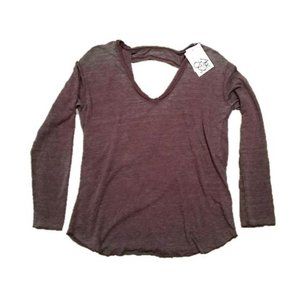 CHASER LA Plum OPEN BACK Draped  Top SHIRT ( M )